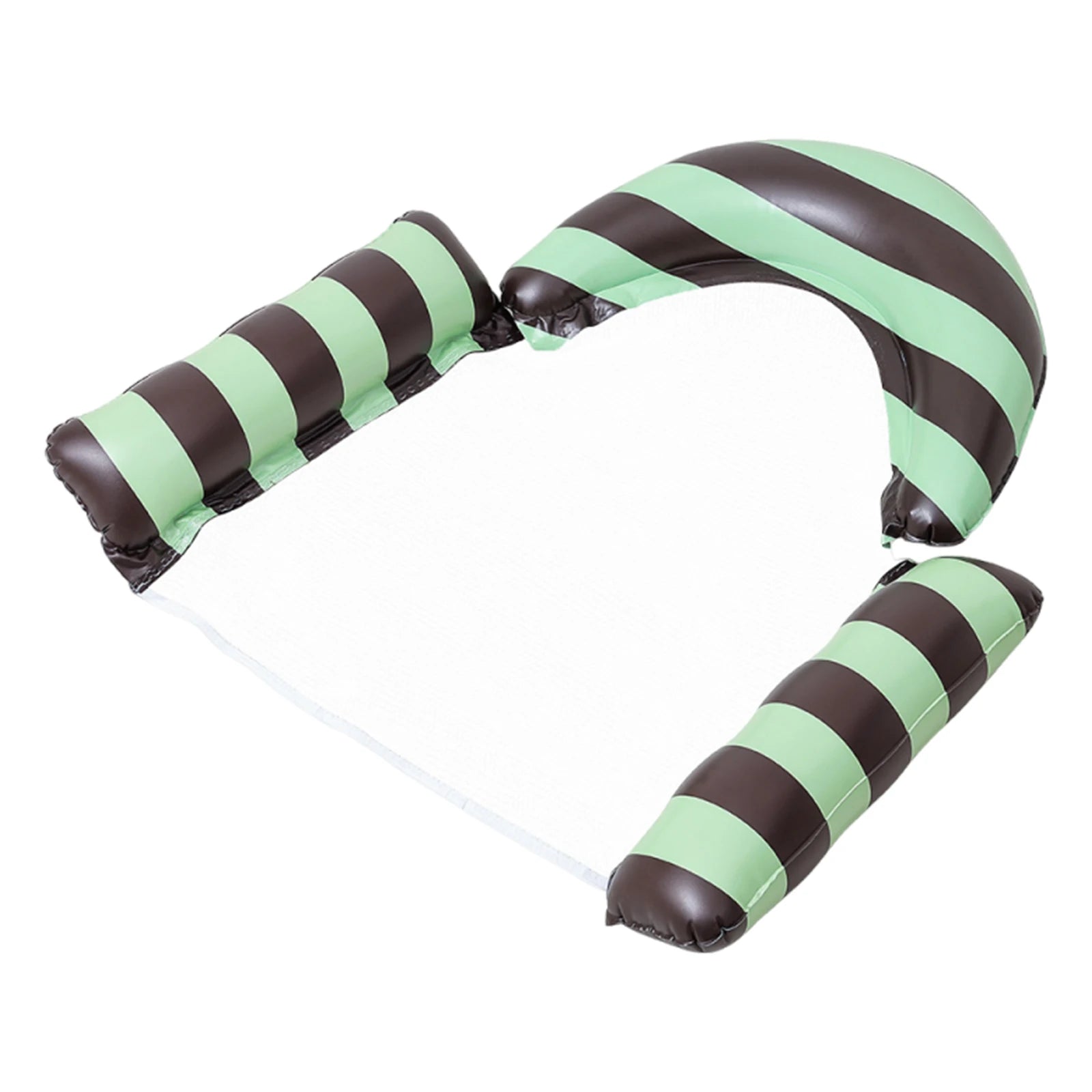 Stripe Pattern PVC Foldable Water Seat Inflatable Floating Single Seat Thickened Floating Bed for Summer Water Entertainment Peaceful Pleasures Health and Wellness