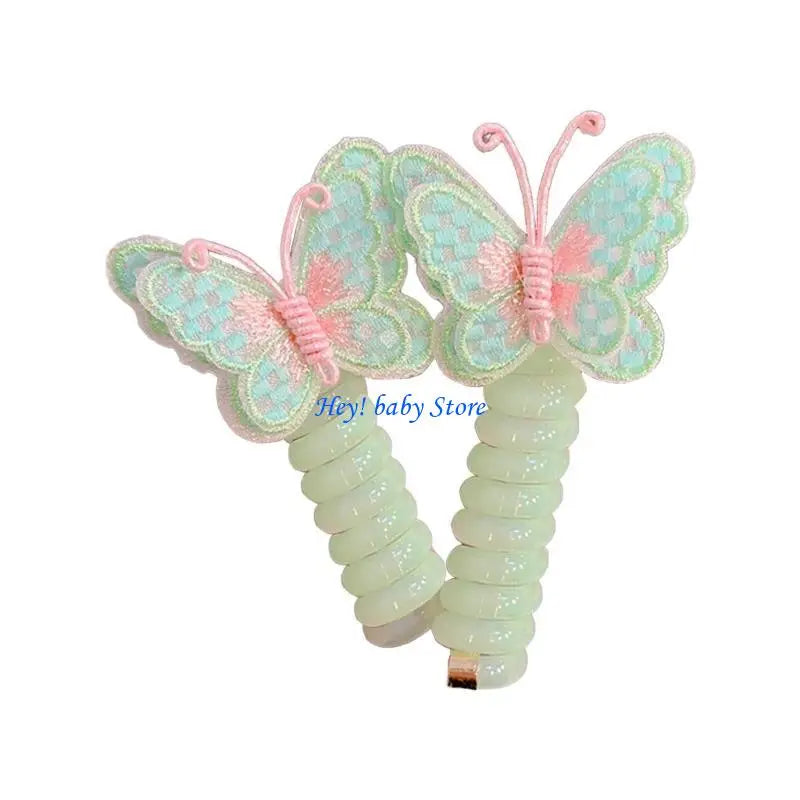 Telephone Cord Hair Ties for Girls – Coil Scrunchies 5 Colors