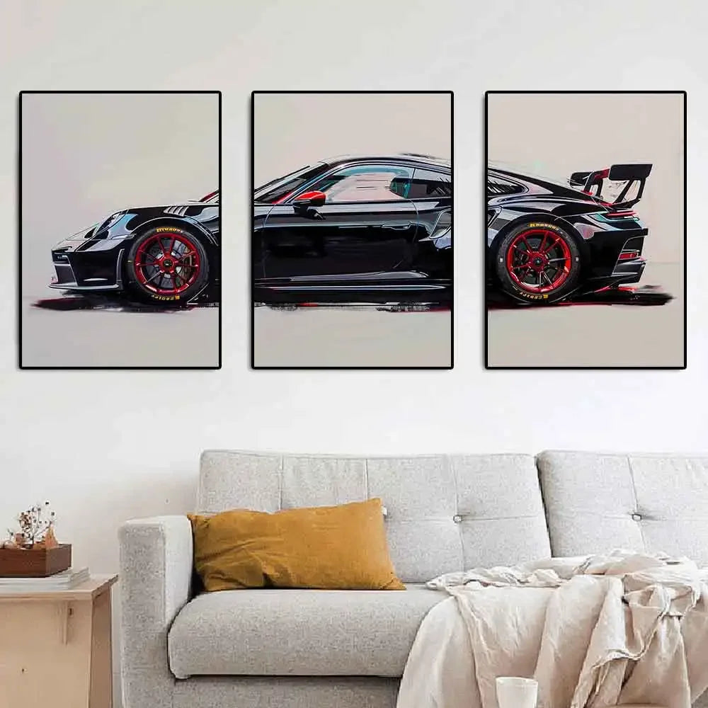 Fashionable Popular Super Sports Car GT3 RS Graffiti Wall Art, HD Canvas Print Poster, Home, Living Room, Room Decoration Peaceful Pleasures Health and Wellness