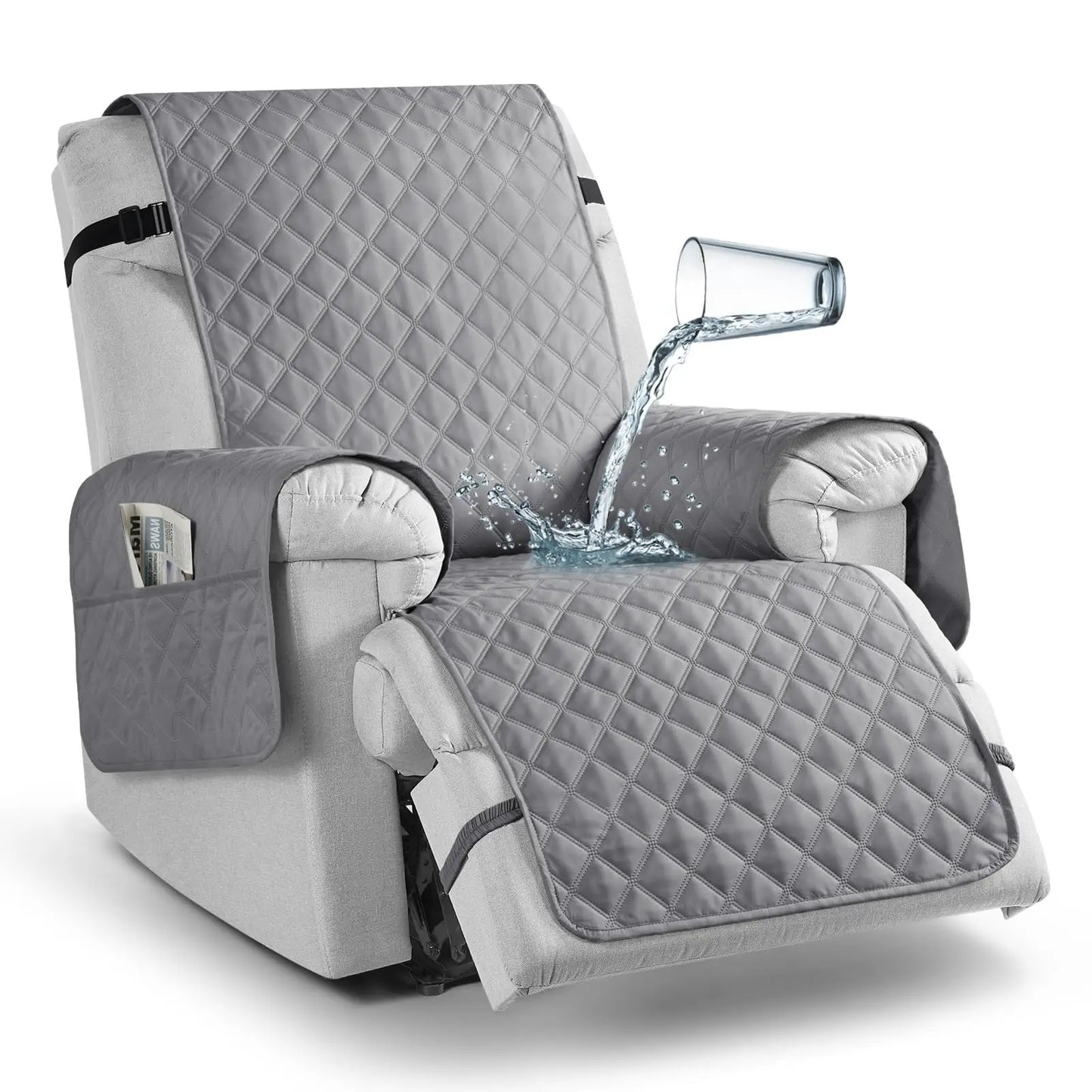 Quilted Recliner Sofa Cover Waterproof Slipcover Anti-Slip Chair Covers Washable Anti-wear for Kids/Dogs/Pet Furniture Protector Peaceful Pleasures Health and Wellness