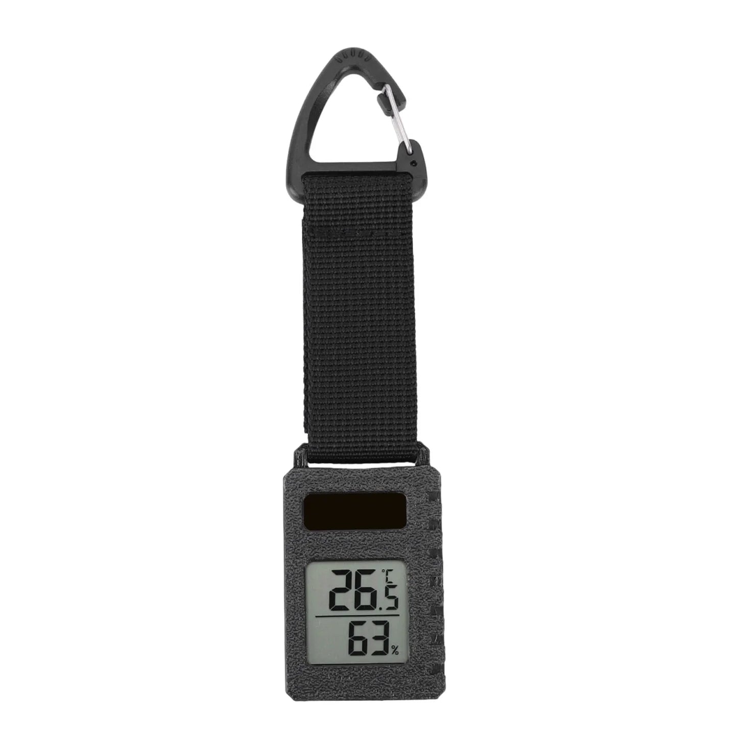 Backpacking Hiking Travel Thermometer with Carabiner Clip Portable Mini Thermometer Ultra Light 30g for Camping Hiking Travel Peaceful Pleasures Health and Wellness black