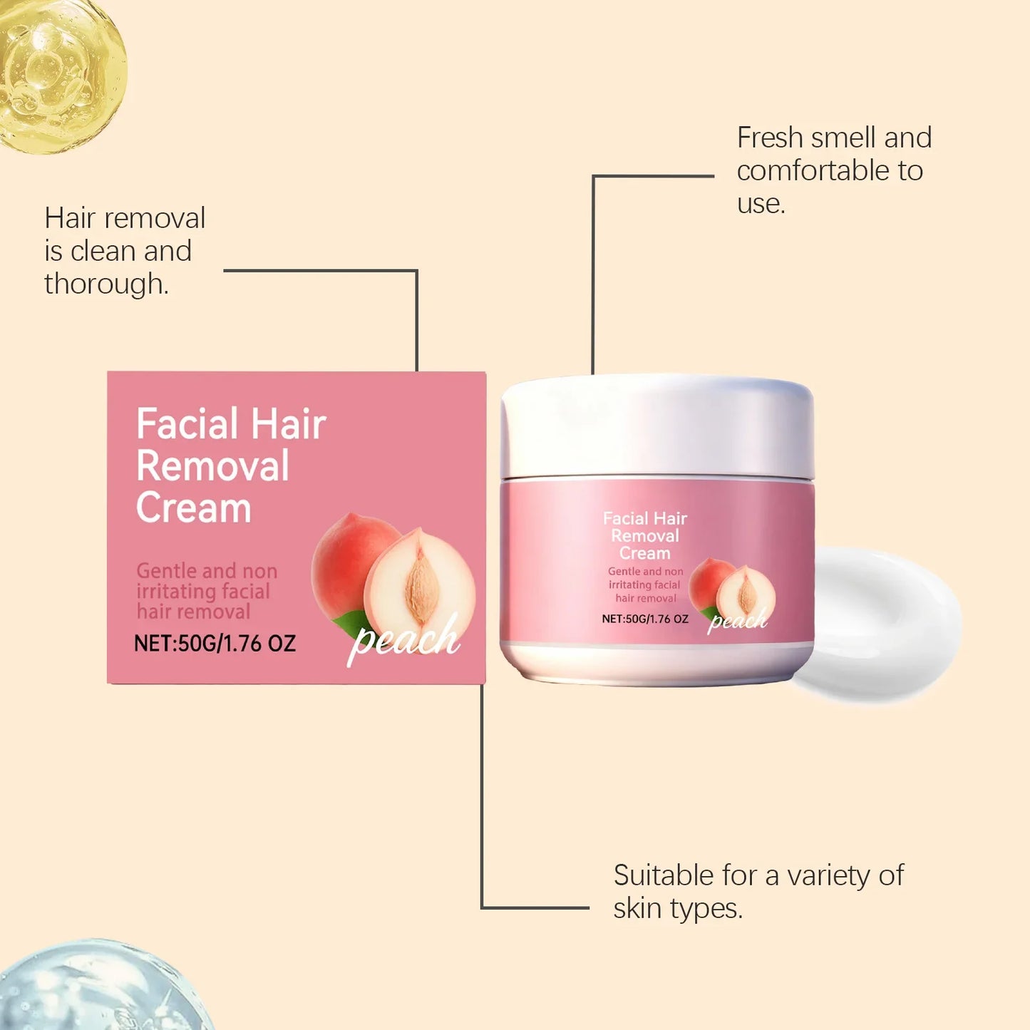 Facial Hair Removal Cream – Chin & Upper Lip | 50g