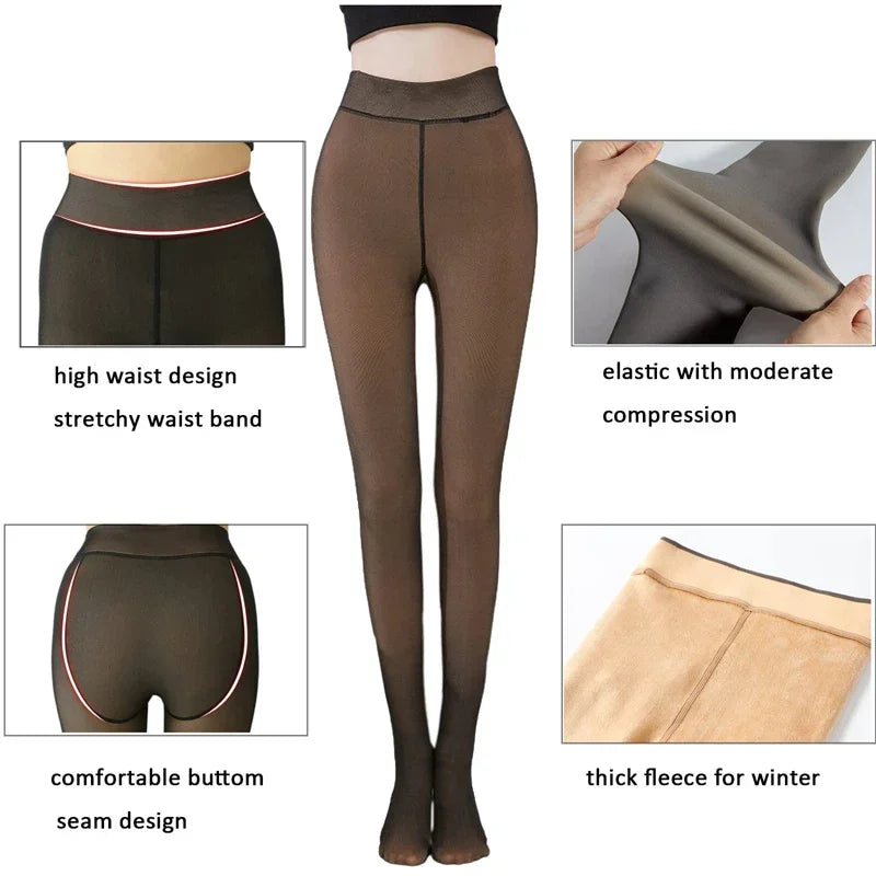 Women's Thermal Velvet Tights – Fleece Winter Pantyhose