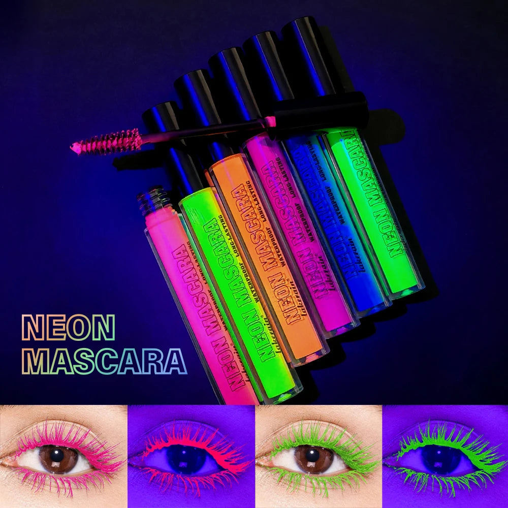 Color Mascara Thick Curl Waterproof Natural Eyelash Long Lasting Blue White Green Pink Luminousk Eye Makeup Korean Cosmetics Peaceful Pleasures Health and Wellness
