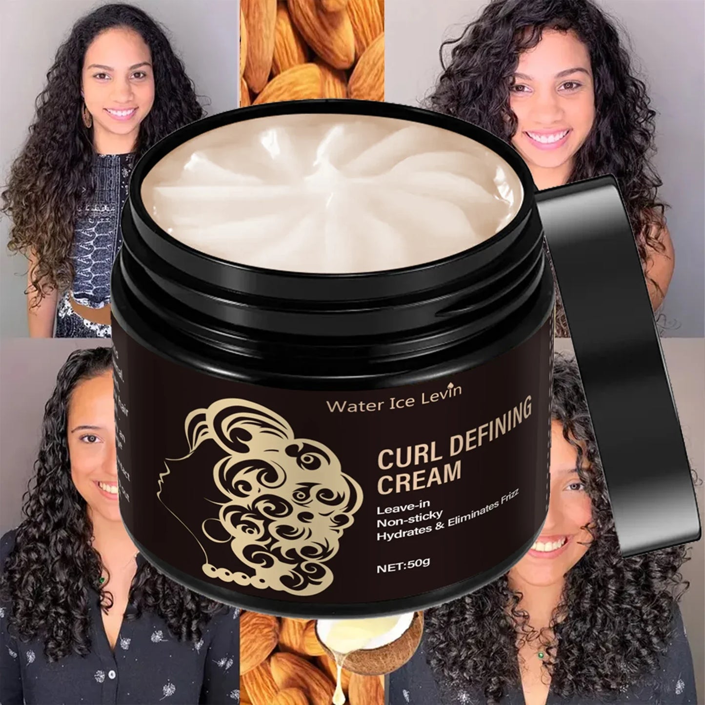 Travel Curl Cream 50g – Coconut Oil Leave-In Frizz Control