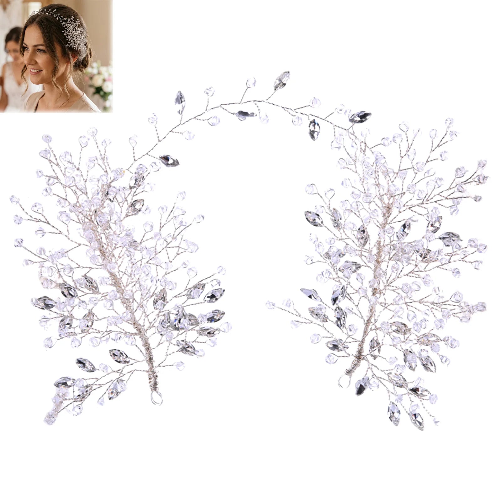 Crystal Rhinestone Bridal Headband Wedding Hair Accessory For Bride And Bridesmaid Peaceful Pleasures Health and Wellness