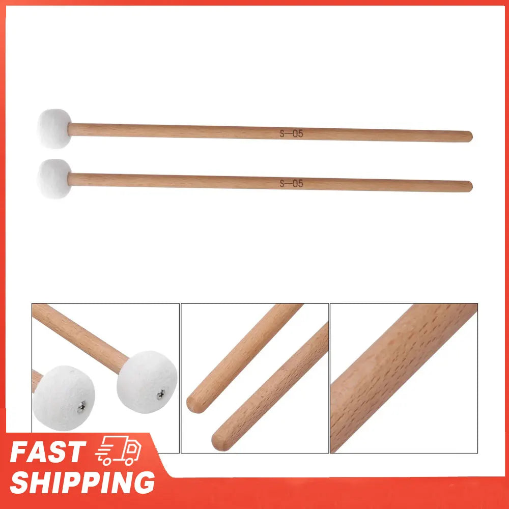 Drum Mallet Hammer White Felt Timpani Snare Musical Instrument
