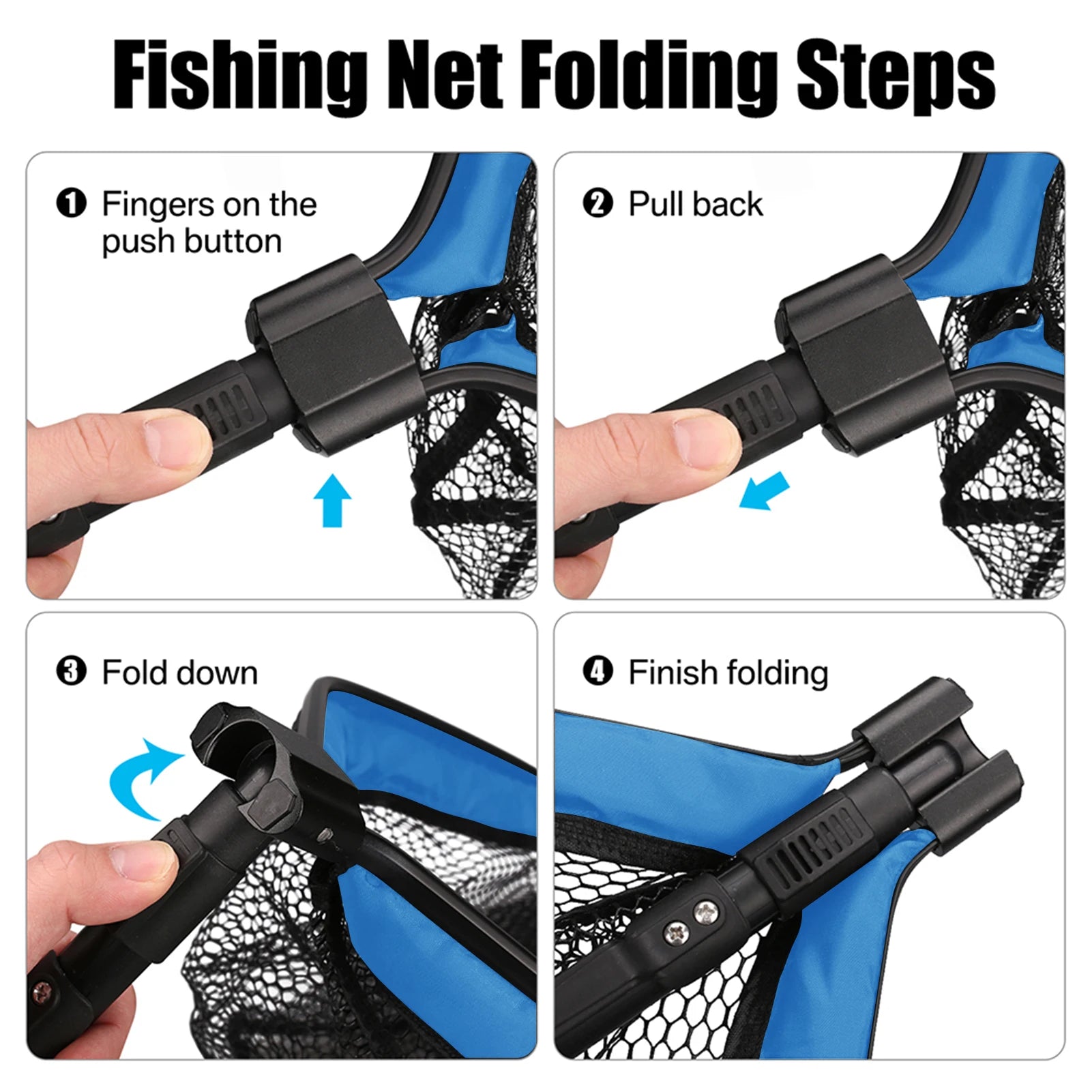 Fishing Net Fish Floating Landing Nets with Foldable Telescopic Pole Handle&Nylon Mesh for Saltwater Freshwater Catch&Release Peaceful Pleasures Health and Wellness