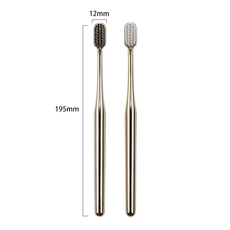 Luxury Soft Toothbrush Men Women Adult Tooth Brush Electroplate Gold Color Dental Brushes Toothbrushes Customizable Wholesale Peaceful Pleasures Health and Wellness