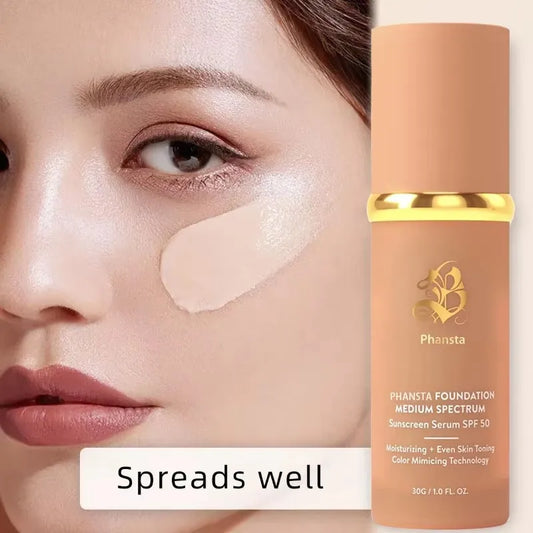 4 in 1 Foundation Liquid Hydrating Medium Full Coverage Concealer SPF 50+ Longwearing Waterproof Foundation Natural Face Makeup Peaceful Pleasures Health and Wellness Default Title
