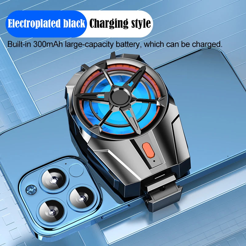 Mobile Phone Cooler Phone Gaming Rechargeable Portable Fan For Phone Cooler For Games Cooler Black Shark Cellphone Accessories Peaceful Pleasures Health and Wellness Charging for black1