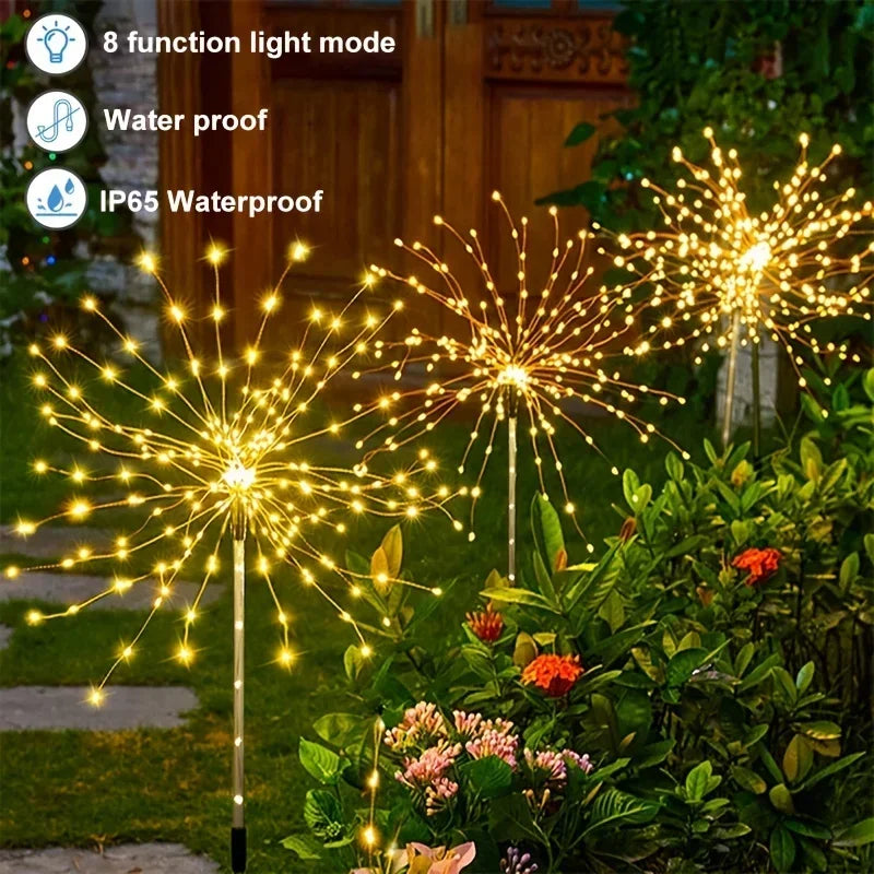 Solar Fireworks Lights Outdoor – Garden, Patio & Party Décor