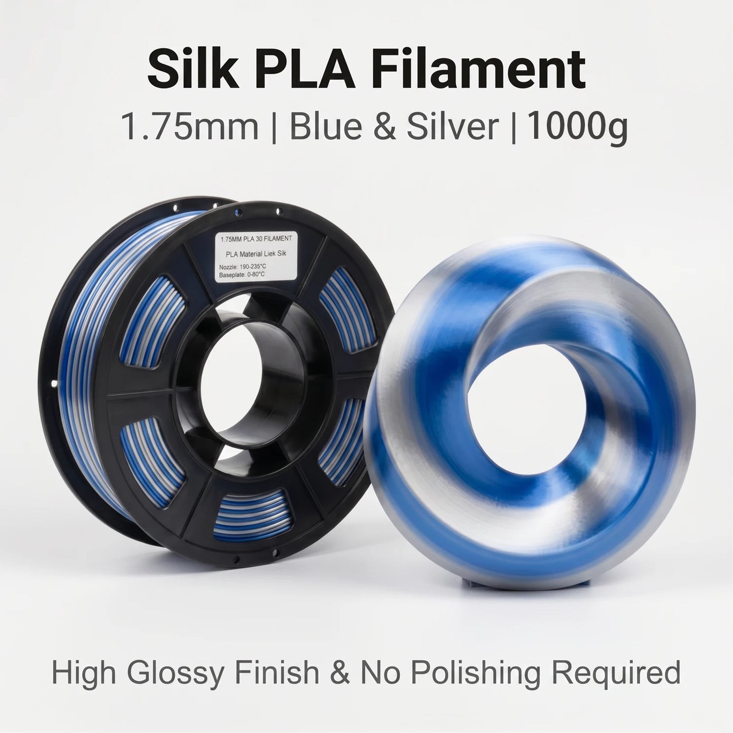 Silk PLA+ Dual Color 3D Filament 1.75mm | DINGSUN 3D Gradient