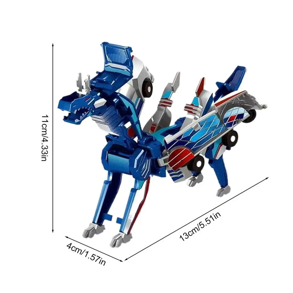 Dinosaur Car Toy Magnetic Dragon Toys Collision Transforming Dinosaur Car Toy Fun Transforming Cars for Toddler Preschool School Peaceful Pleasures Health and Wellness Blue