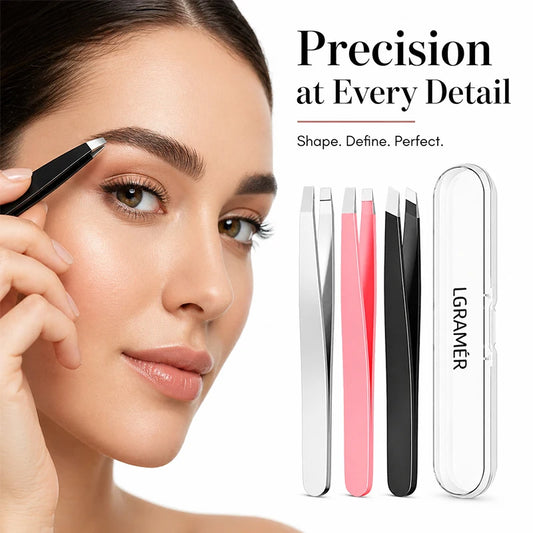 Precision Slant Eyebrow Tweezers | Facial Hair & Blackhead Removal Precision Tweezers Peaceful Pleasures Health and Wellness