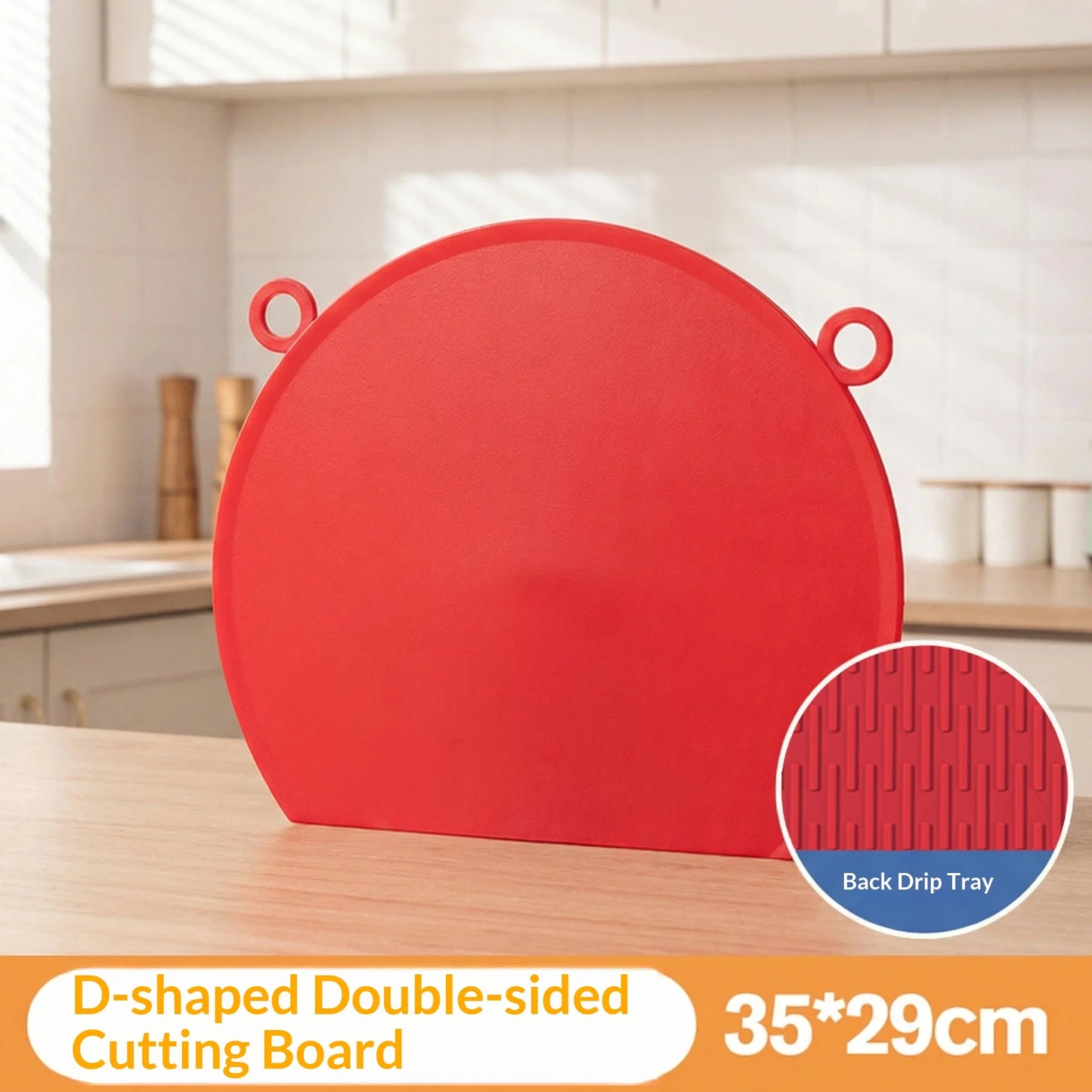 New Non-Slip Dura Kitchen Tpu Cutting Board, Round Flexible Bendable Design, Dishwasher Safe, Ideal for Kitchen & Restaurant Use Peaceful Pleasures Health and Wellness Red