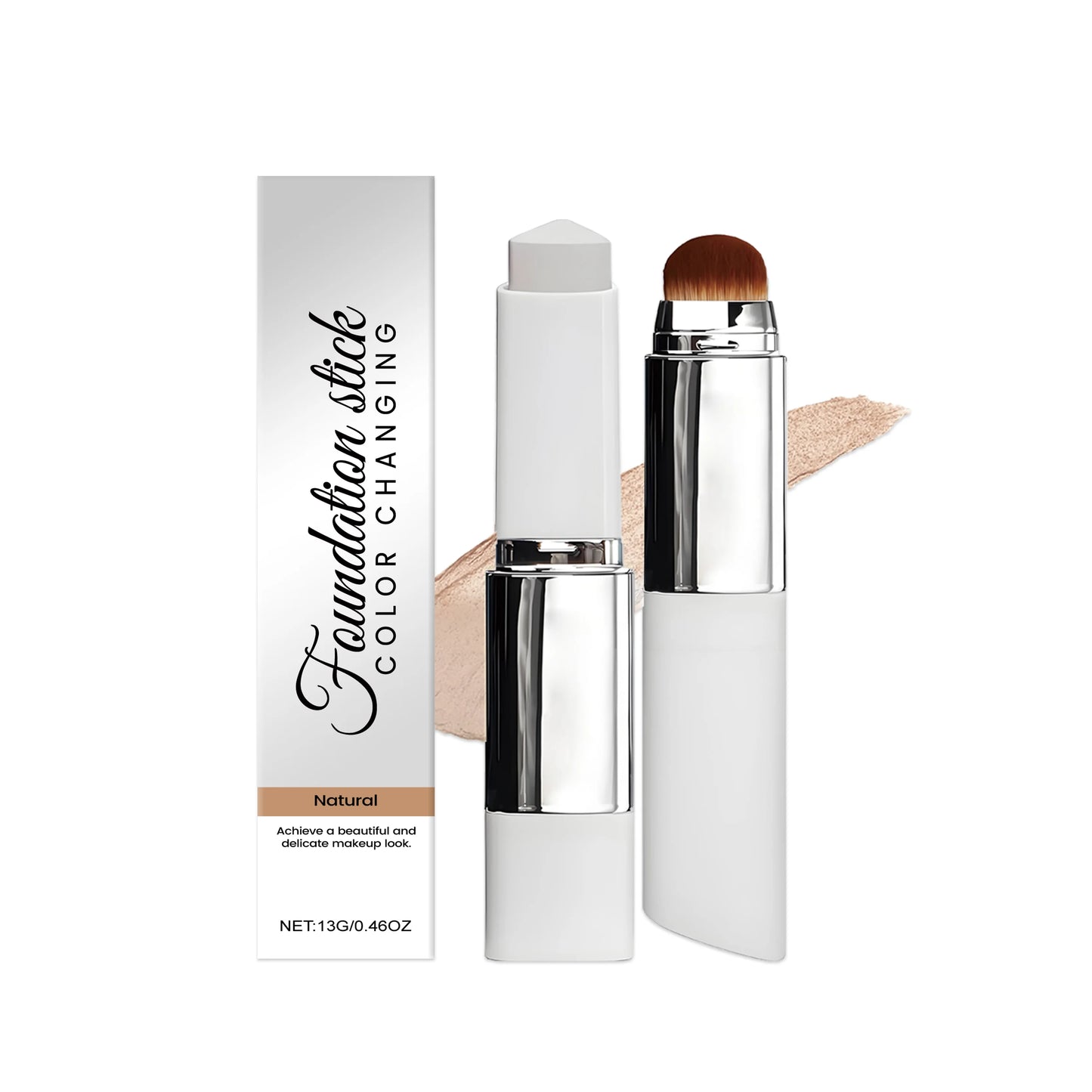 2-in-1 Foundation & Concealer Stick with Brush – 3 Shades