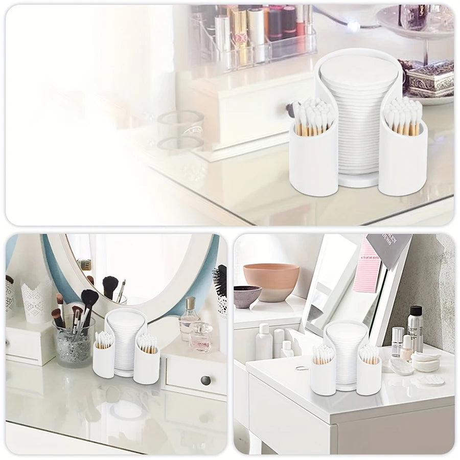 Clear Qtip Holder & Cotton Swab Organizer – Transparent Bathroom Storage Container for Makeup Accessories