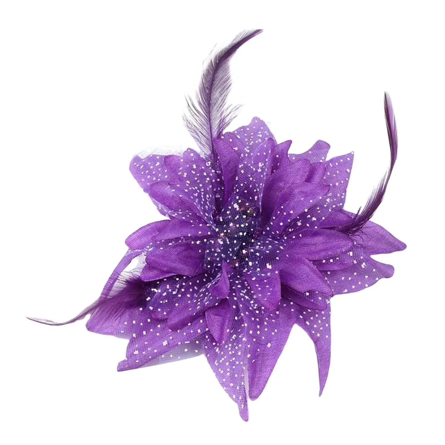 Woman Lily Flower Side Hair Clips Children Performing Feather Headflowers for Wedding Banquet Chinese Clothes Party Peaceful Pleasures Health and Wellness 3