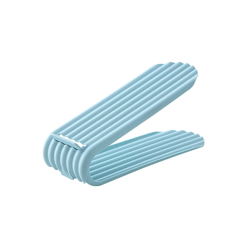 2026 New 10PCS Shoe Rack Storage Shoe Rack Double-layer Shoe Holder Two Level Adjustment Home Dormitory Storage Slippers Cabinet Peaceful Pleasures Health and Wellness Light blue 10pcs