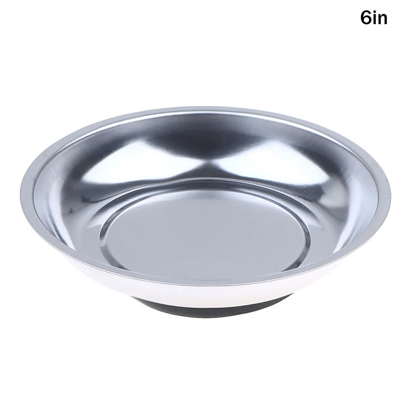 3/4/6 Inch Magnetic Tool Bowl Stainless Steel Magnetic Tray Circular Magnetic Parts Bowl Screws Sockets Storage Tray Peaceful Pleasures Health and Wellness 6inch