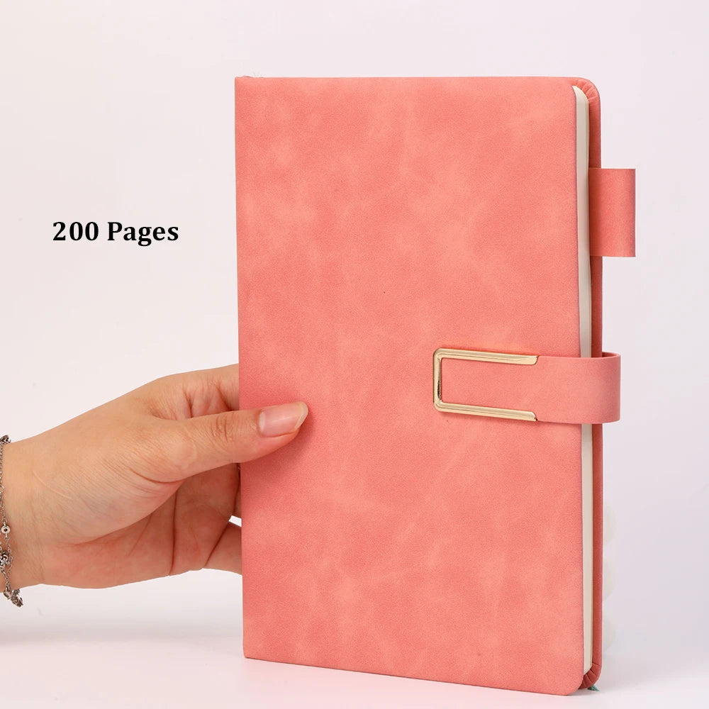 A5 Buckle Notebook Business Thick Meeting Office Record Book Pen Slot