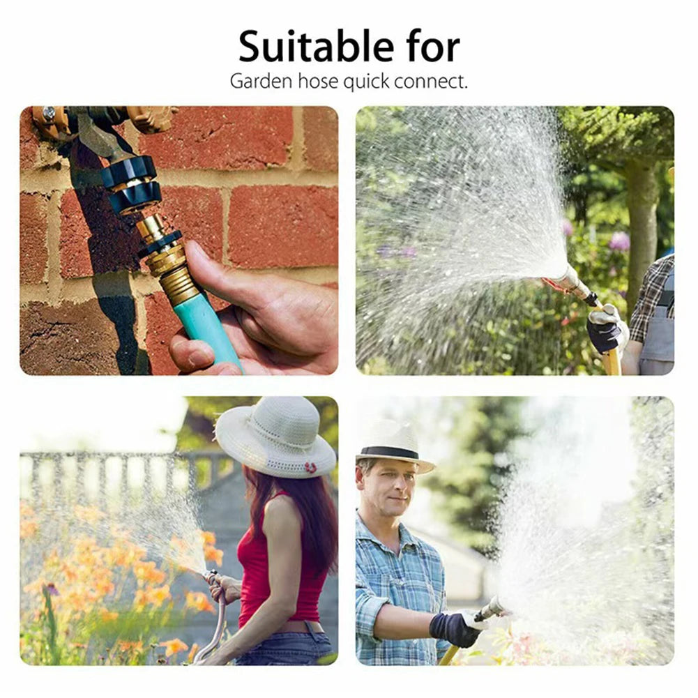 4-Piece Set Garden Hose Adapter,3/4 Inch Garden Hose Quick Connect Set,Easy Installation Backyard Lawn Irrigation Setup Fittings Peaceful Pleasures Health and Wellness