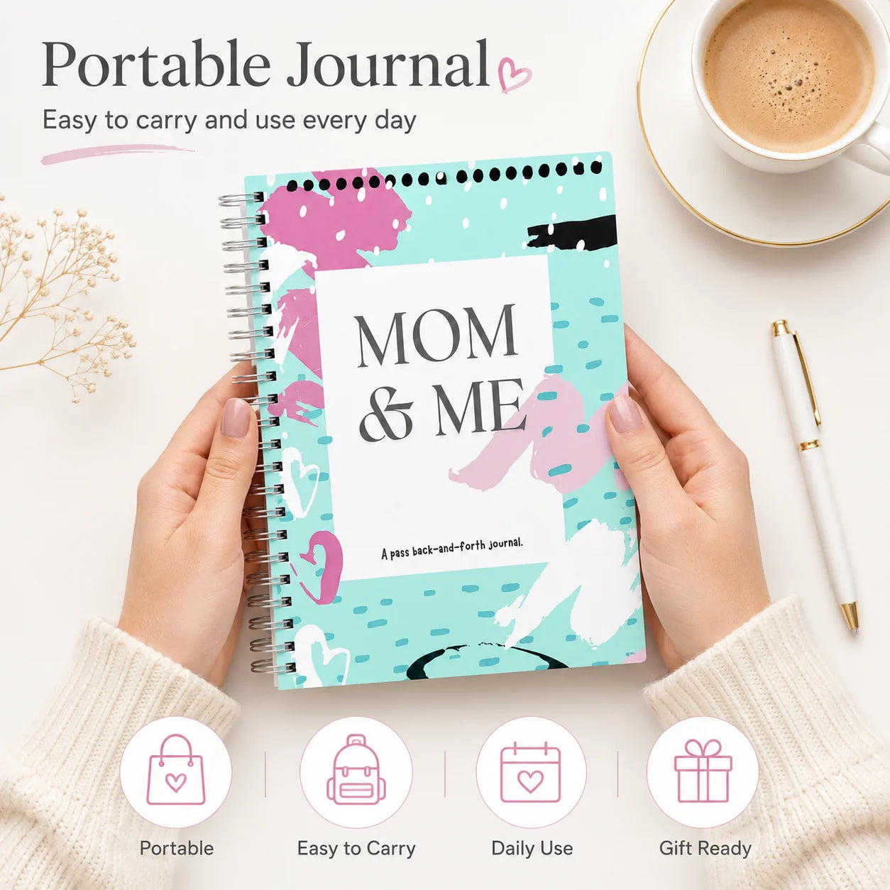 Mom Me Spiral Bound Journal Shared Writing Notebook Mother Daughter
