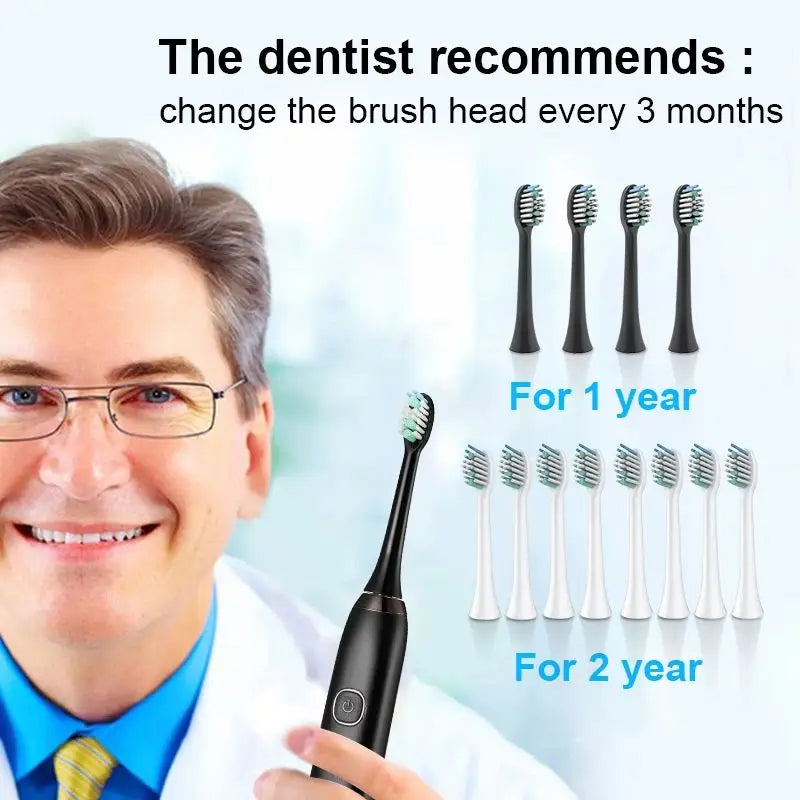 Sonic Electric Toothbrush IPX7 Rechargeable | 5 Modes, 8 Heads Electric Toothbrush Peaceful Pleasures Health and Wellness