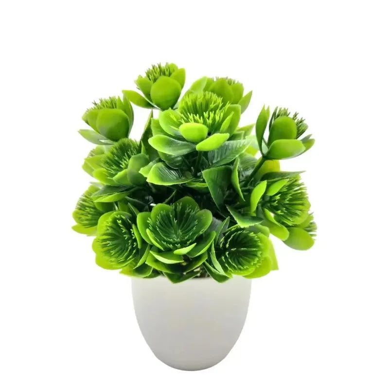 1PC Artificial Plant with Plastic Pot for Home Office Desk Living Room Bedroom Decor Fake Greenery No Maintenance Required Peaceful Pleasures Health and Wellness