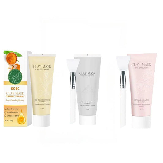 Turmeric VC/Niacamide/Clay Cleansing Mud Mask with Brush, Brightening and Blackhead-Removing Applicable Mask, nourishing the ski Peaceful Pleasures Health and Wellness