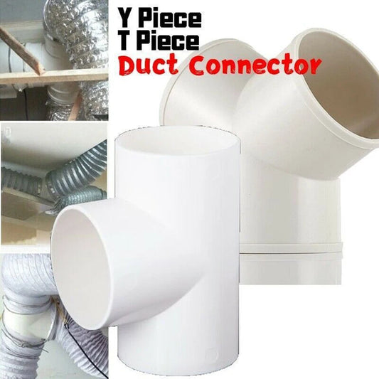 Ducting T Y Splitter Connector Extractor Fan Ventilation Duct Pipe Peaceful Pleasures Health and Wellness