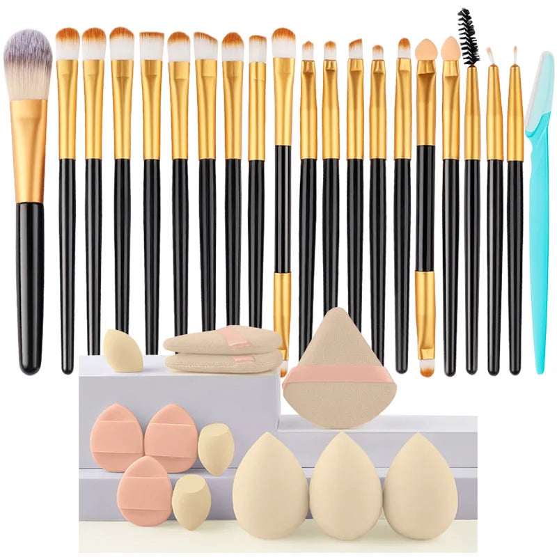RUNTOIN 20Pc Makeup Brush Set – Foundation, Eyeshadow & Blush