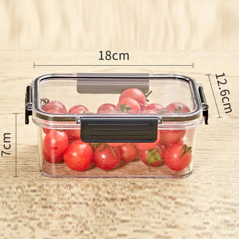 Portable Lunch Box for Kids School Microwave Transparent Bento Box with Compartments Salad Fruit Food Sealed Jar Container Box Peaceful Pleasures Health and Wellness M Black