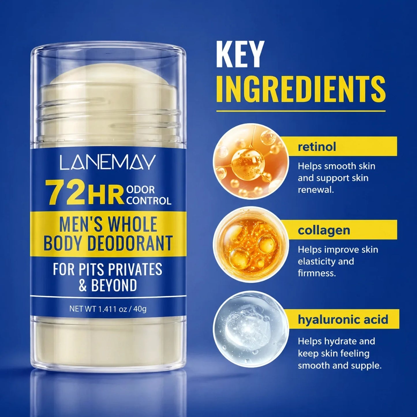 Men's 72HR Whole Body Deodorant Stick – Pits & Privates