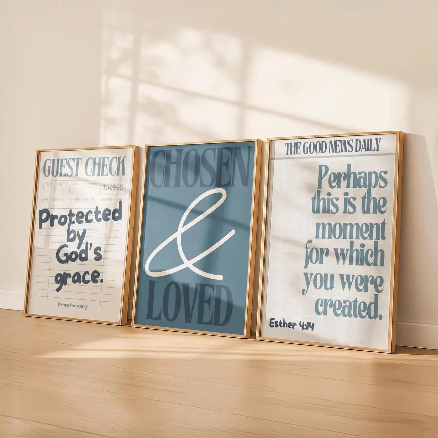Christian Bible Verse "Chosen & Loved" Canvas Wall Art Print