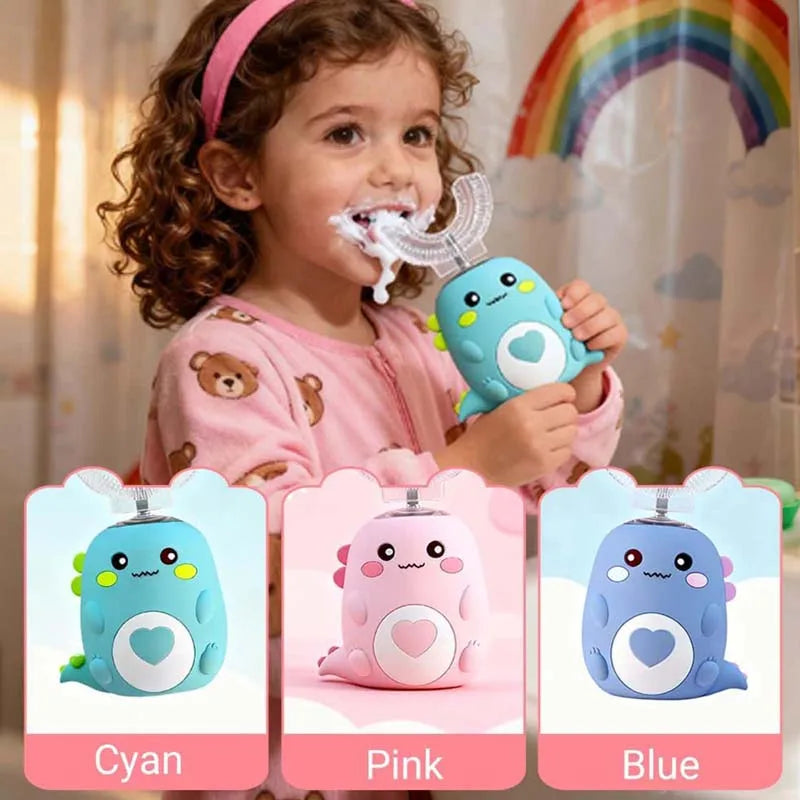 Children U Shape Replacement Oral Care Cleaning Brush Rechargeable Kids Tooth Cleaner U Shape Toothbrush Peaceful Pleasures Health and Wellness