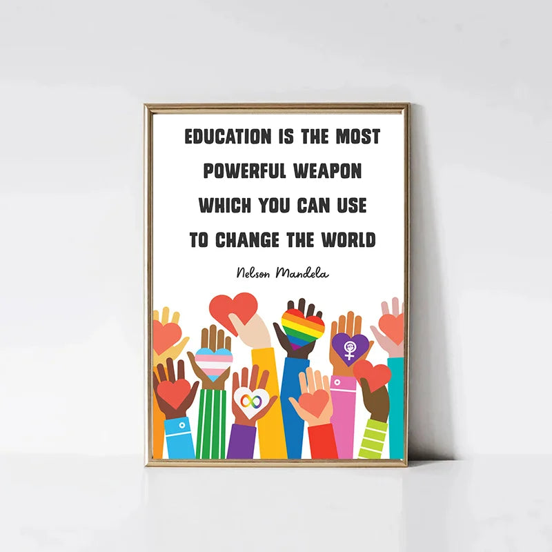 Inspirational Diversity Quote Classroom Canvas Wall Art Poster Canvas Wall Art Peaceful Pleasures Health and Wellness