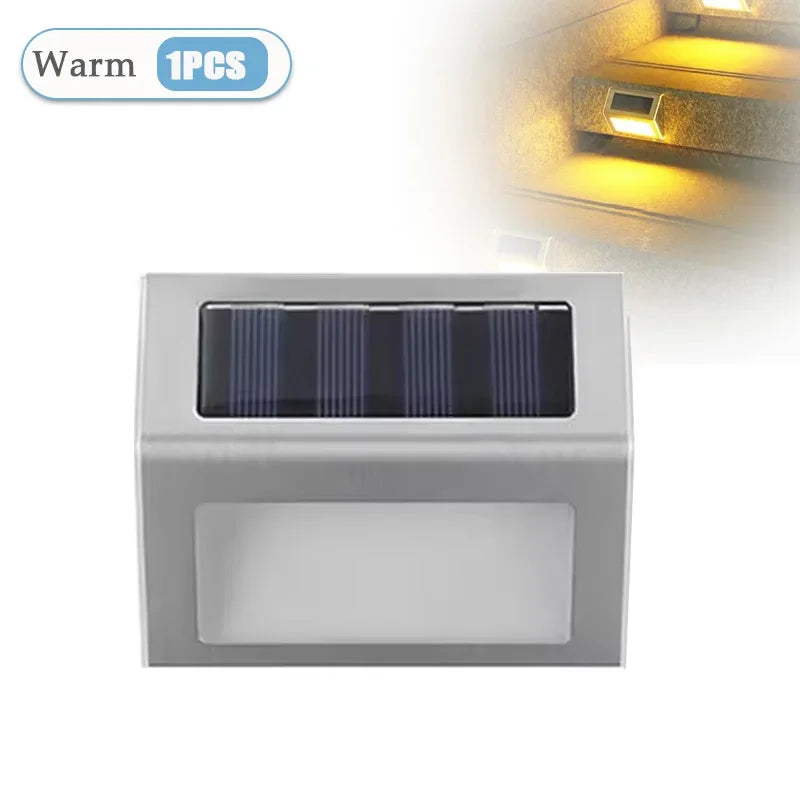 Solar Stainless Steel Step Lights – Waterproof LED Garden Wall