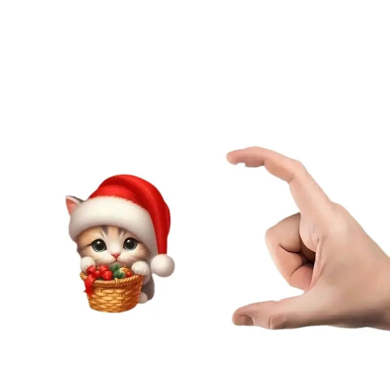 2D Acrylic Cat Christmas Ornament | Funny Xmas Tree Pendant