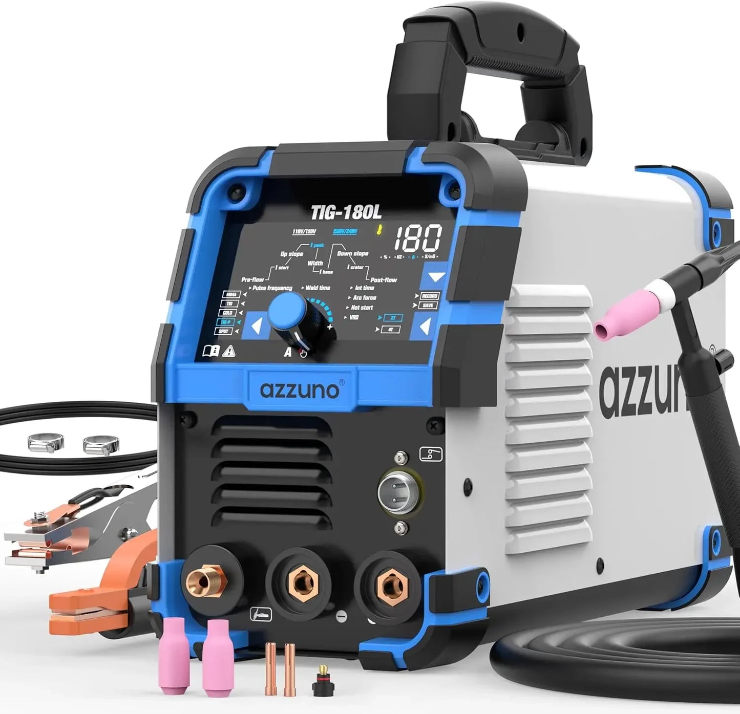 180Amp TIG Welder with Pulse & Cold Modes, Large LED Display, 5-in-1 DC HF/Stick Welding, Dual Voltage 110V&220V Peaceful Pleasures Health and Wellness United States