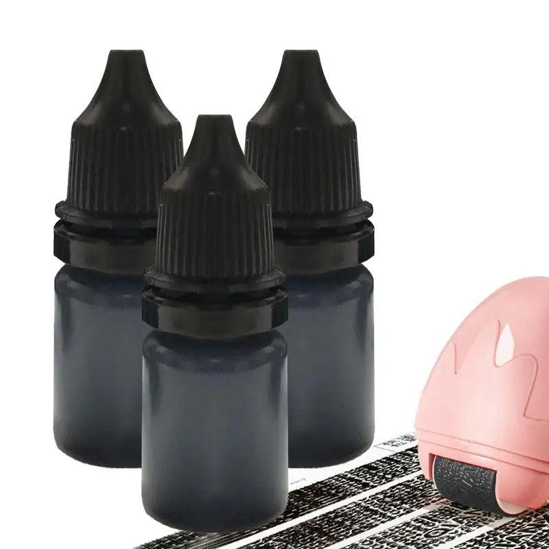 3PCS Black Ink Refills Parcel Privacy Information Eliminators Anti-theft ID Security Stamp Messy Code Confidential Seal Supplies Peaceful Pleasures Health and Wellness