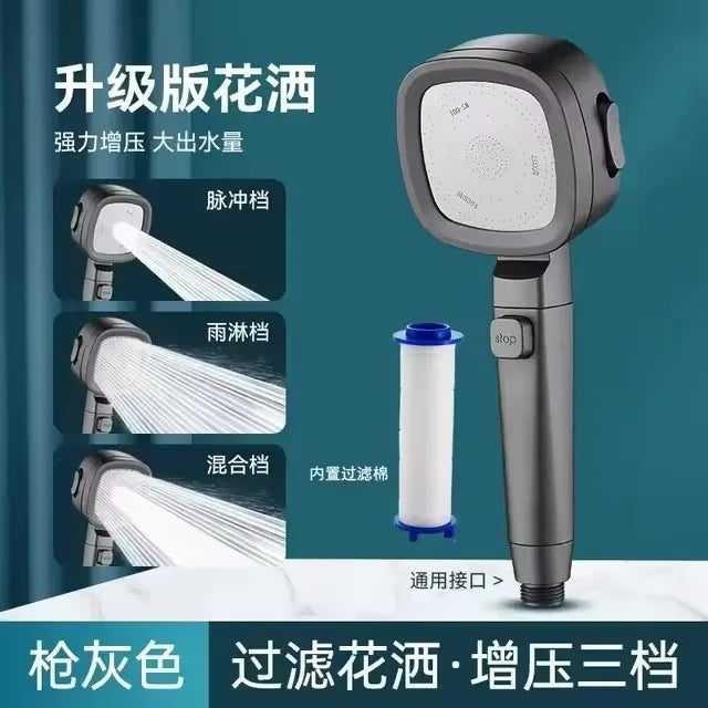 3-Mode High Pressure Water-Saving Handheld Shower Head