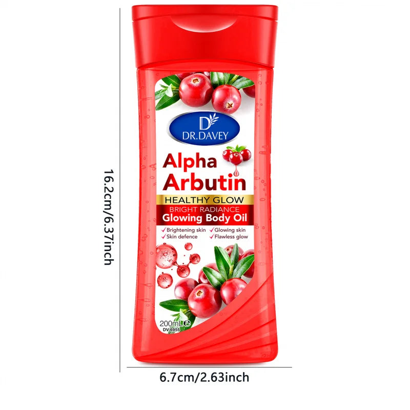200ml DR.DAVEY Alpha Arbutin Body Oil Skin Care Suitable for All Seasons Moisturizes Skin Large Volume Full-Body Essential Oil Peaceful Pleasures Health and Wellness