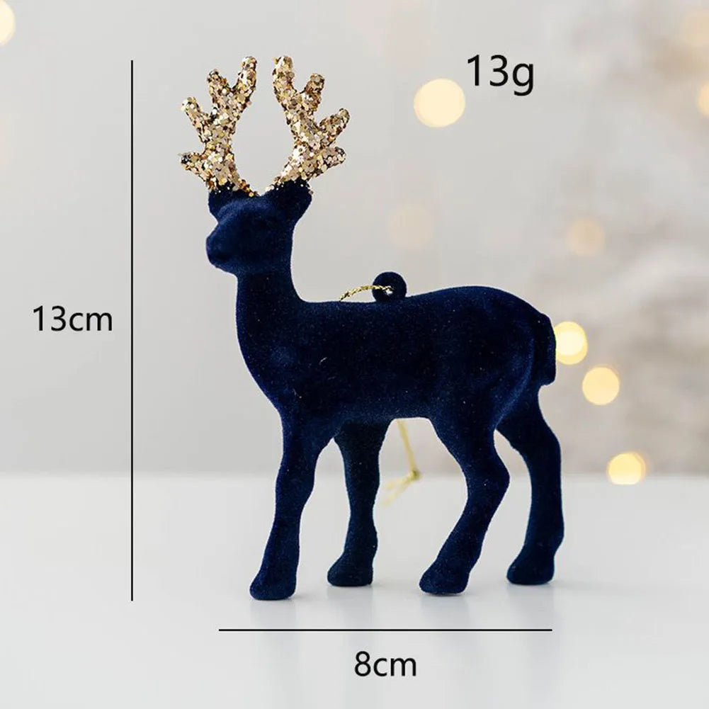 Glittering Christmas Reindeer Sculpture – Elk Deer Ornament Decor