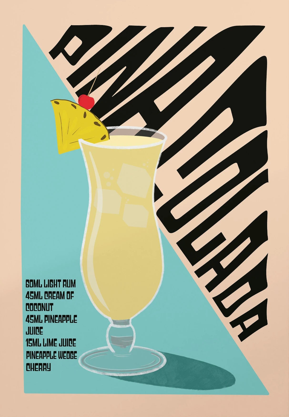 Vintage Cocktail Canvas Wall Art | Retro Bar Drinks Print