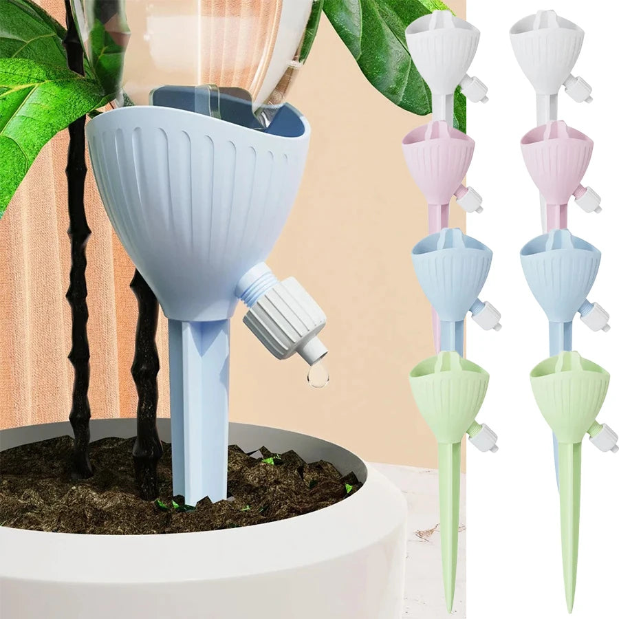 4-Pack Adjustable Self Watering Drip Irrigation System for Plants Drip Irrigation Dripper Peaceful Pleasures Health and Wellness