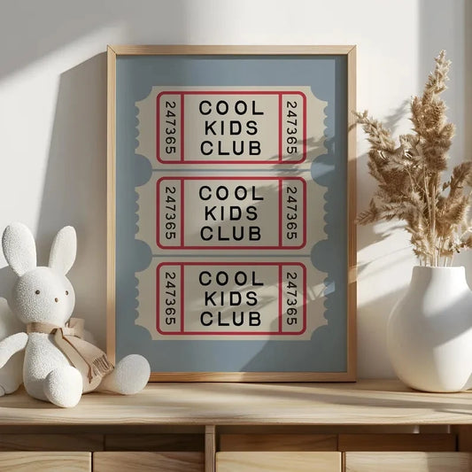 Modern Cool Kids Club Ticket Stub Wall Art Print Canvas Painting Poster Picture For Living Room,Bedroom Home Decor Peaceful Pleasures Health and Wellness G5251 21x30cm Unframed