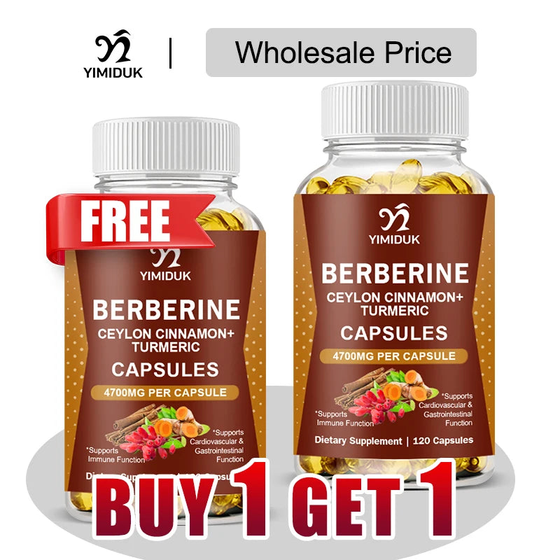 Berberine 4700 Mg Supplement, with Ceylon Cinnamon, Support Heart Health, Immune System, Healthy GI & Cholesterol, Gluten-Free Peaceful Pleasures Health and Wellness