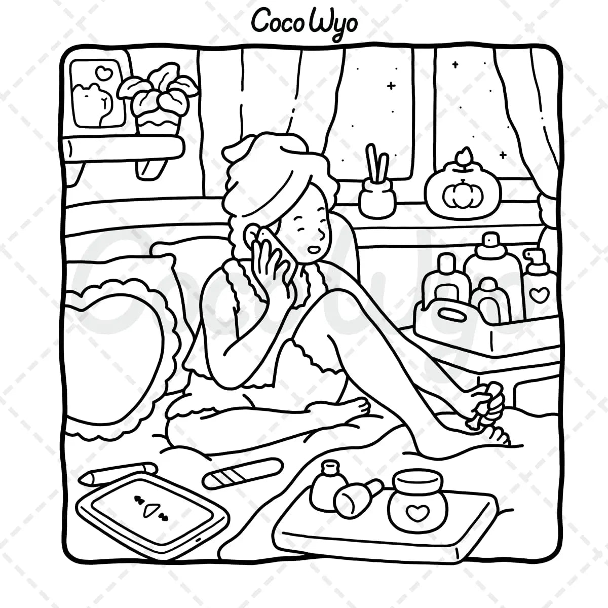 Bview Art Girl Moments Coloring Book Adults Teens Featuring Cute Cozy